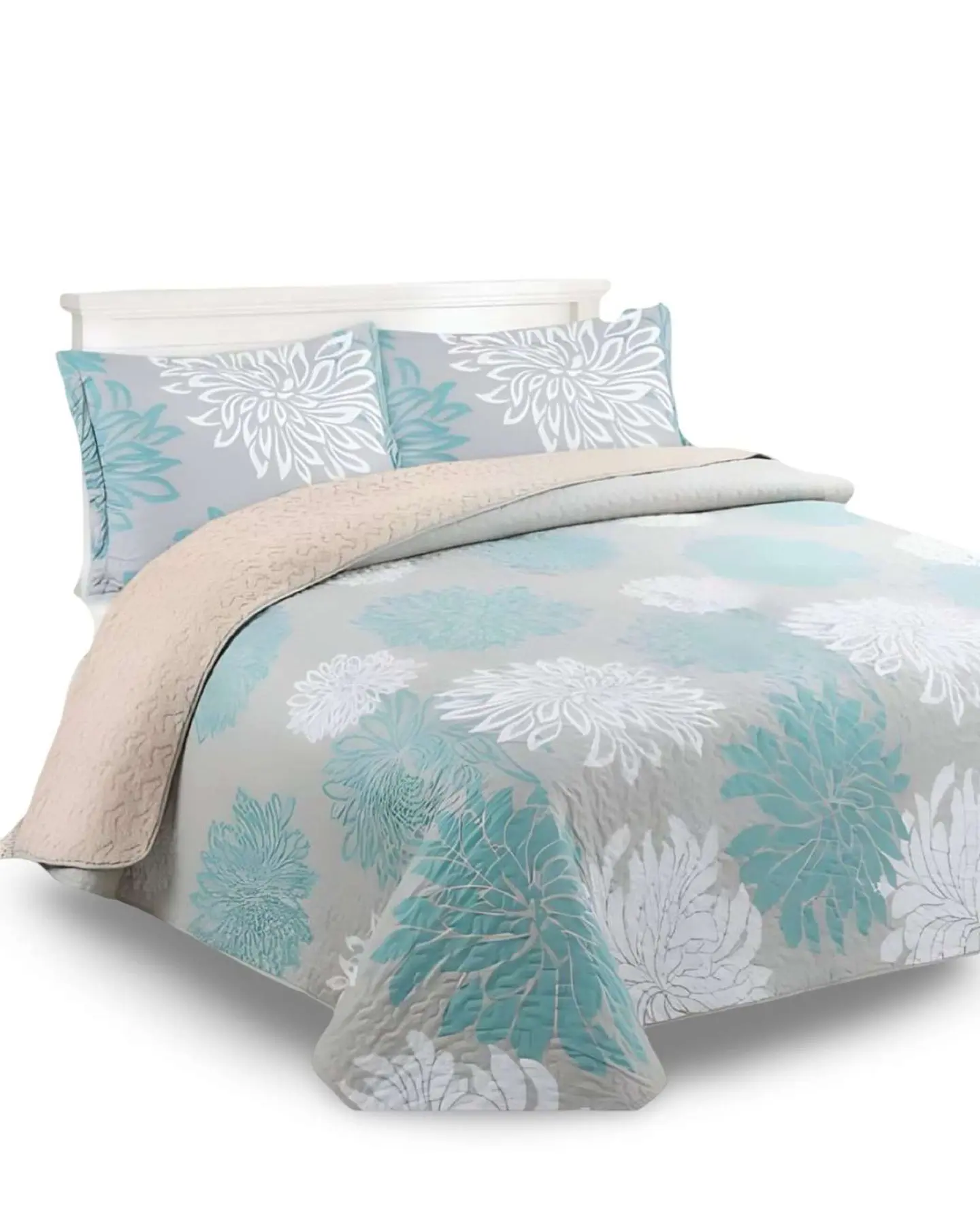 Cubrecama Quilt Con Sherpa Plaza y Media Diseño Elegante 180x230cm 5