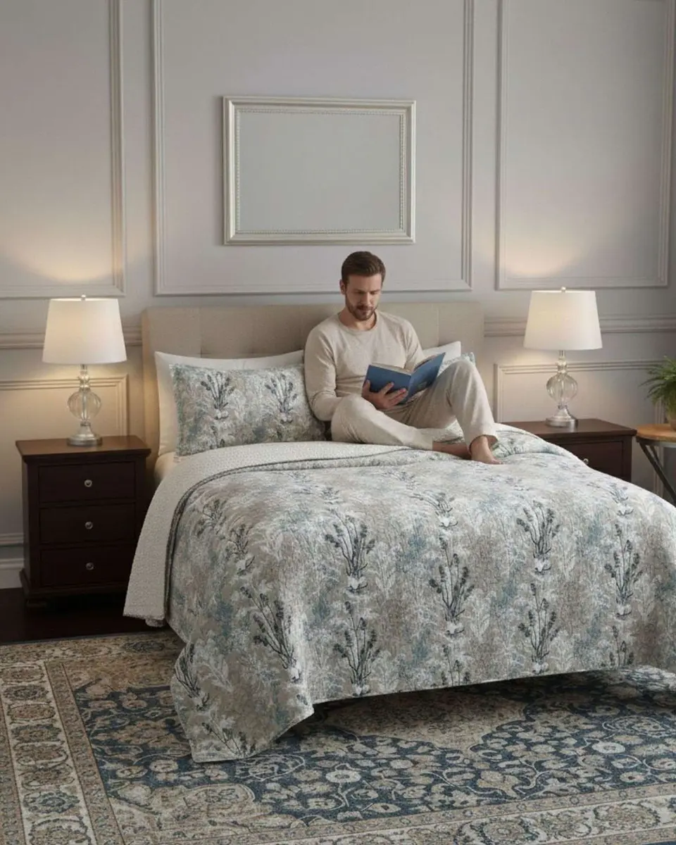 Cubrecama Quilt King Con Chiporro Diseño Elegante 250x270cm 1