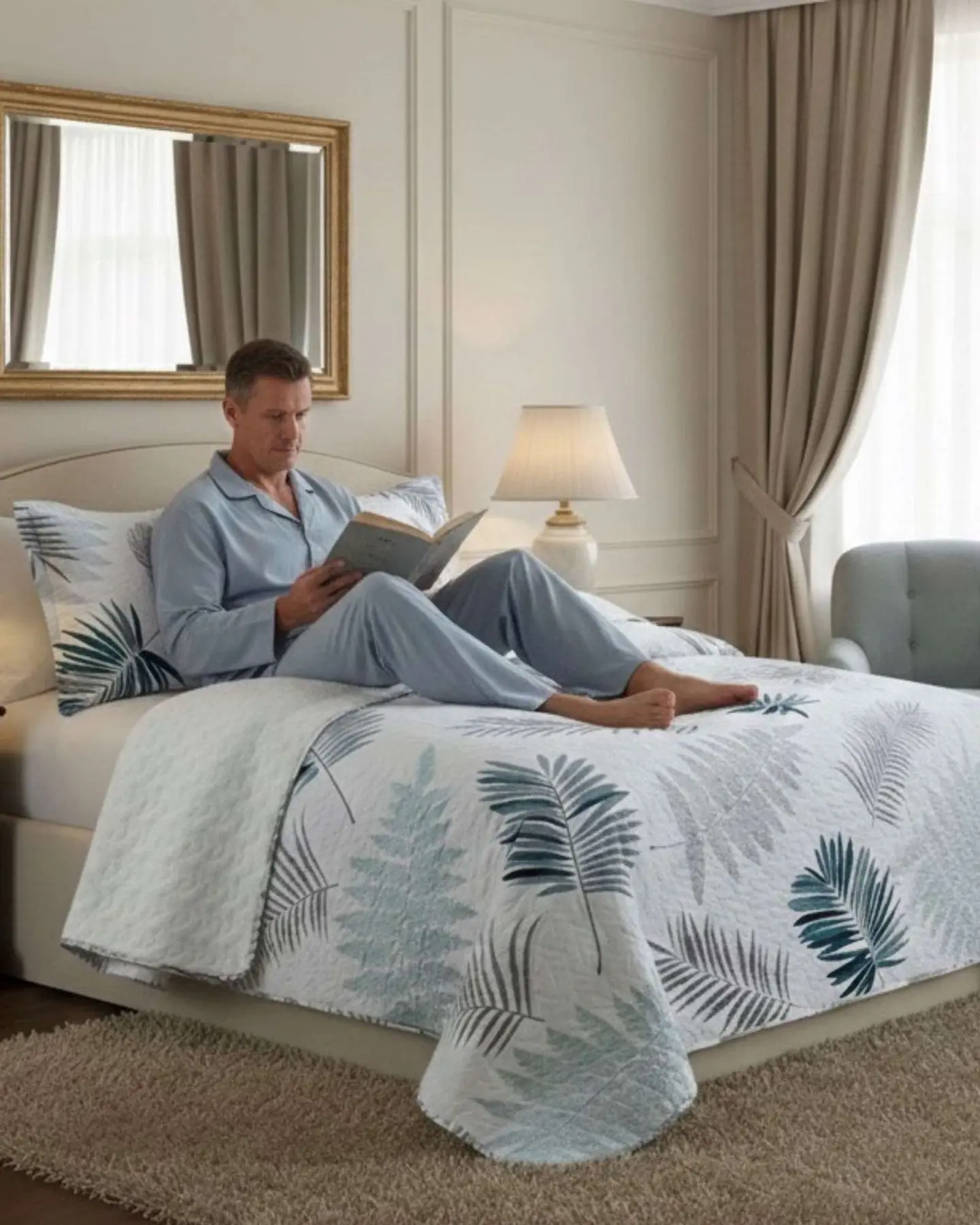 Cubrecama Quilt King Con Chiporro Diseño Elegante 250x270cm 2