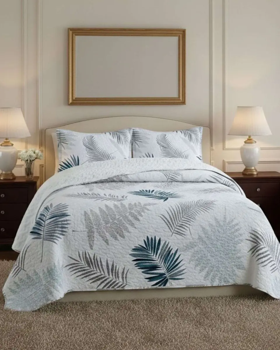 Cubrecama Quilt King Con Chiporro Diseño Elegante 250x270cm 3