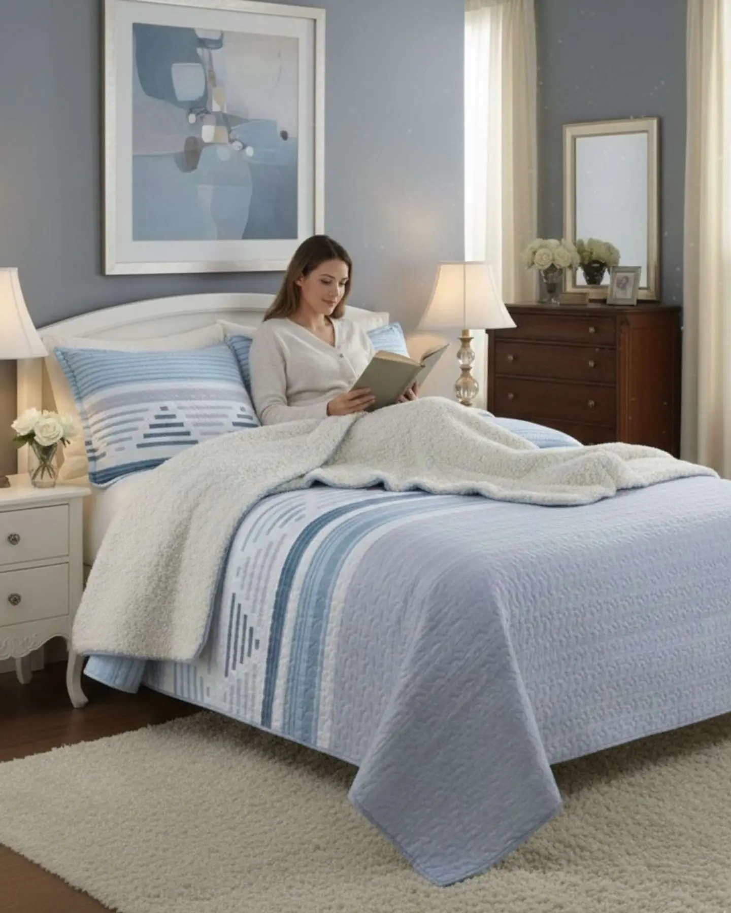 Cubrecama Quilt King Con Chiporro Diseño Elegante 250x270cm 2