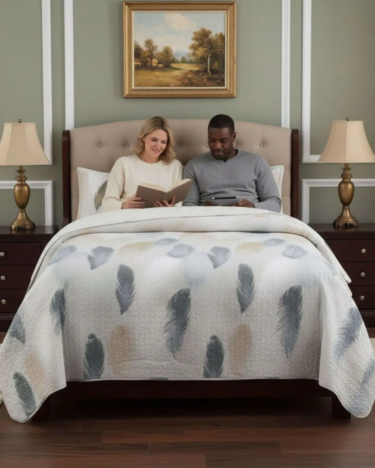 Cubrecama Quilt King Con Chiporro Diseño Elegante 250x270cm 1