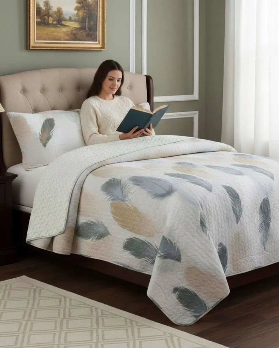 Cubrecama Quilt King Con Chiporro Diseño Elegante 250x270cm 2