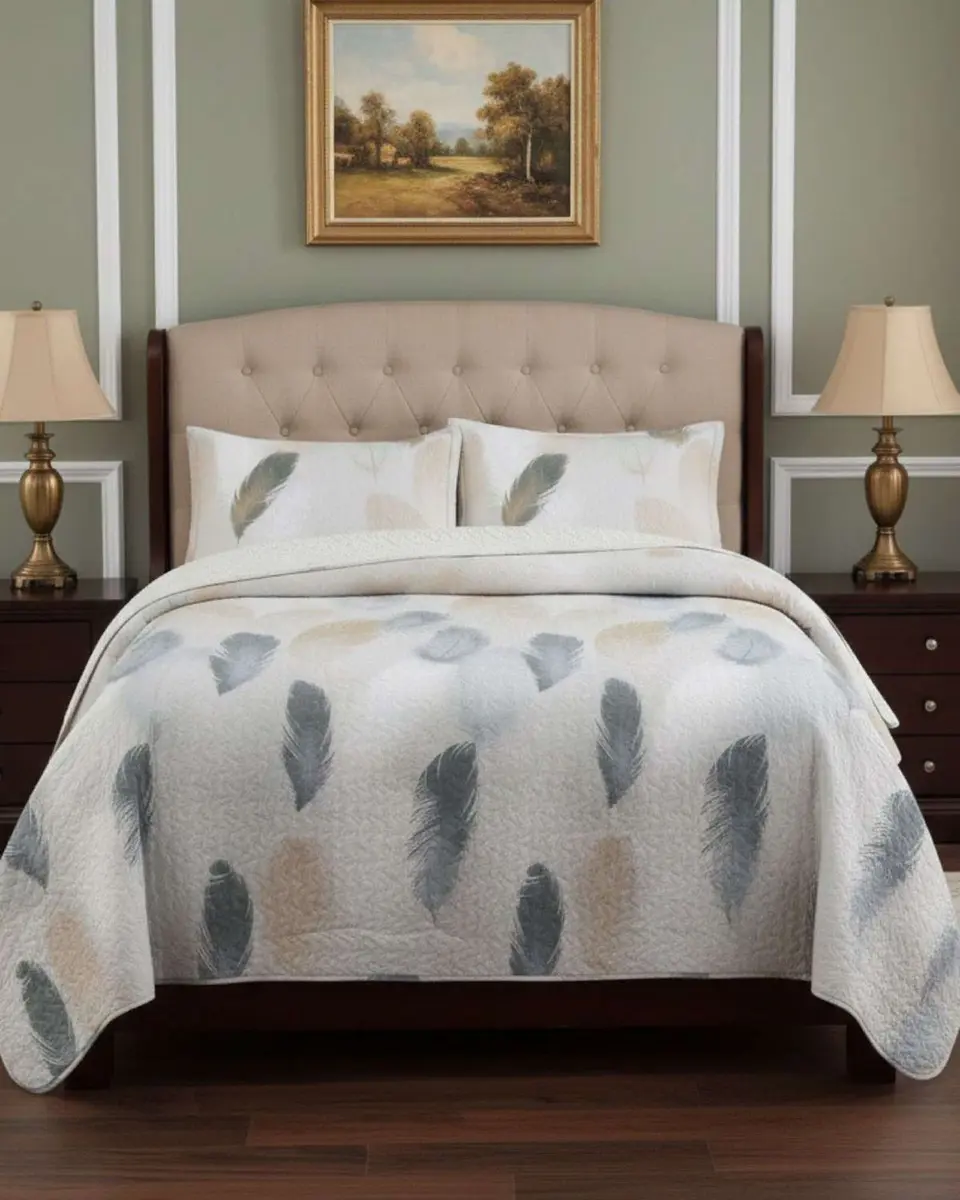 Cubrecama Quilt King Con Chiporro Diseño Elegante 250x270cm 3