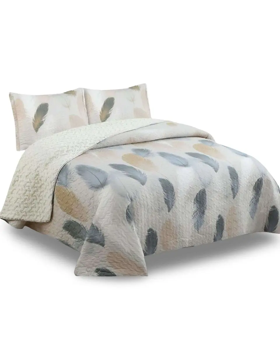 Cubrecama Quilt King Con Chiporro Diseño Elegante 250x270cm 5