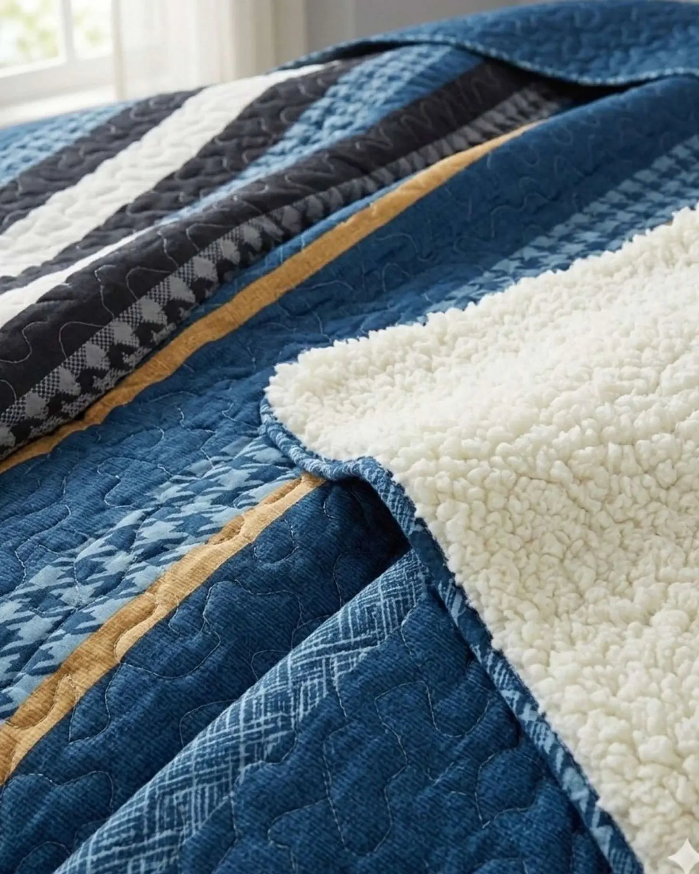 Cubrecama Quilt King Con Chiporro Diseño Elegante 250x270cm 6