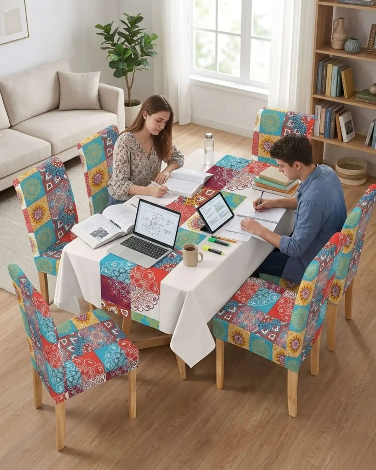Juego De Mantel Antimanchas 140x220 + 6 Fundas De Silla 3