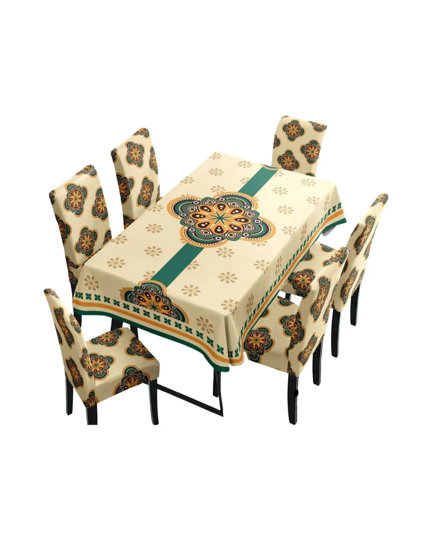 Juego De Mantel Antimanchas 140x220 + 6 Fundas De Silla 4