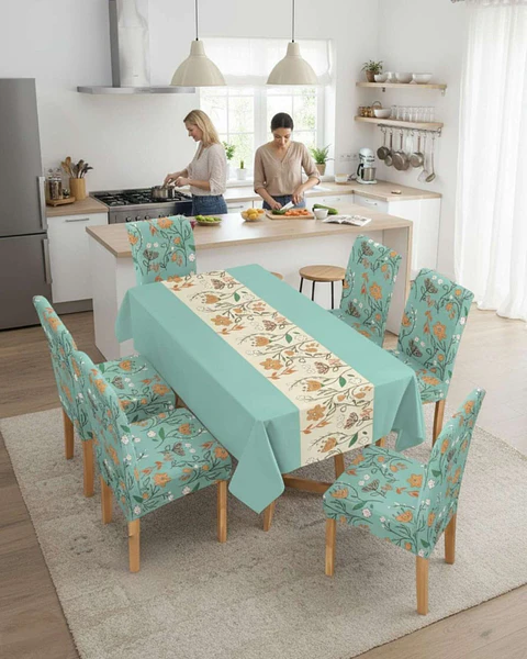 Juego De Mantel Antimanchas 140x220 + 6 Fundas De Silla