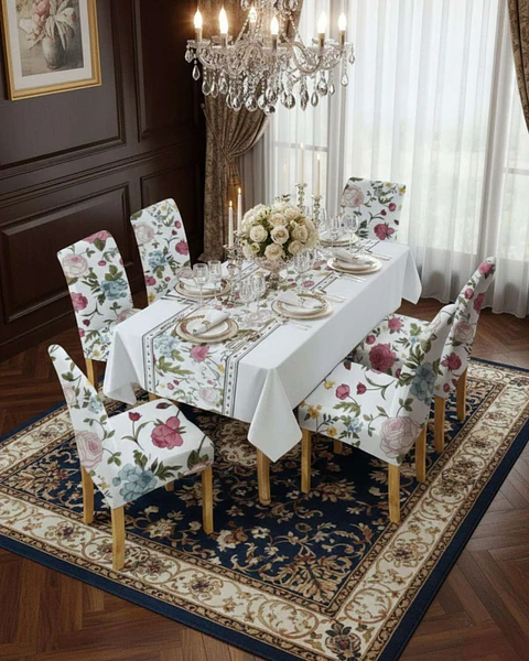 Juego De Mantel Antimanchas 140x220 + 6 Fundas De Silla