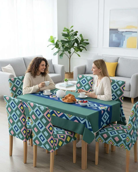 Juego De Mantel Antimanchas 140x220 + 6 Fundas De Silla