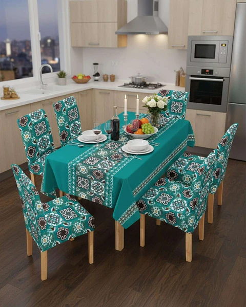 Juego De Mantel Antimanchas 140x220 + 6 Fundas De Silla