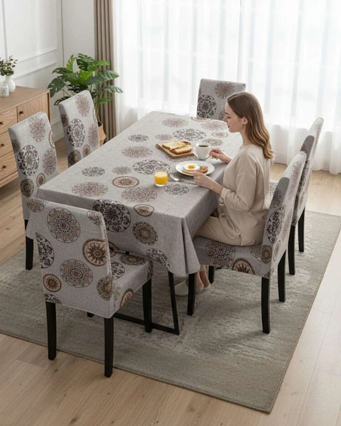 Juego De Mantel Antimanchas 140x220 + 6 Fundas De Silla