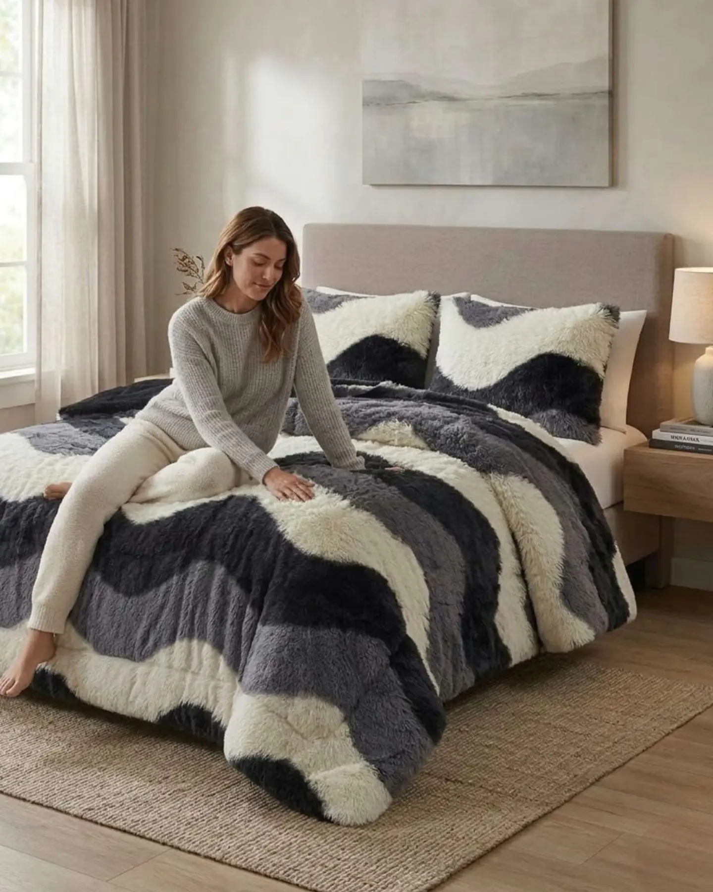 Cubrecama Olas de Peluche con Chiporro 2 plazas 1