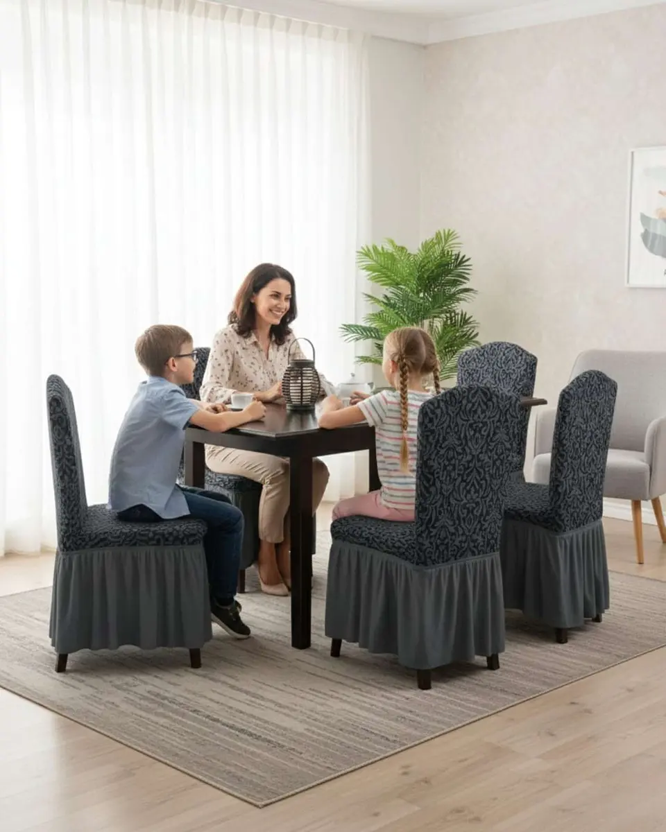 JUEGO DE 6 FUNDAS DE SILLA TEJIDO 3D 3