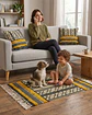 Pack Alfombra 60x90 cm + 2 Fundas de Cojín con Bordado Tufting y Flecos - Miniatura 2
