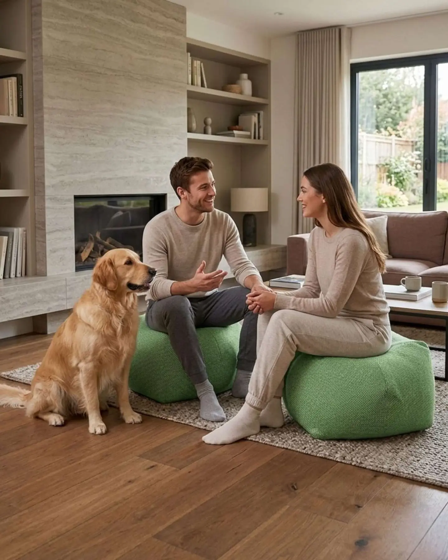 Set de 2 Puff Sofa Decorativo De Piso 50cm Estética Contemporánea 5