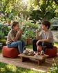 Set de 2 Puff Sofa Decorativo De Piso 50cm Estética Contemporánea - Miniatura 2