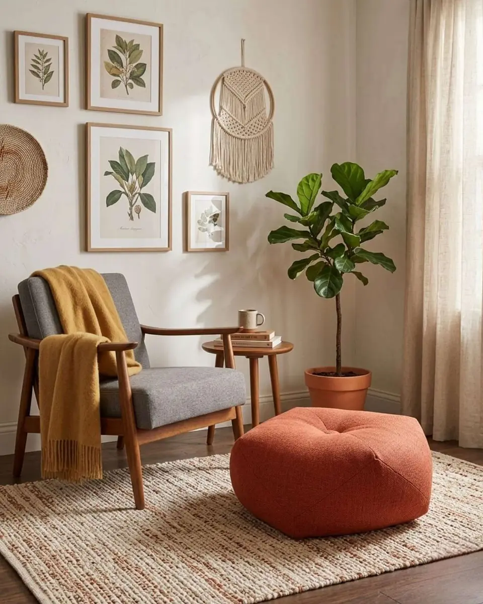 Set de 4 Puff Sofa Decorativo De Piso 50cm Estética Contemporánea 5