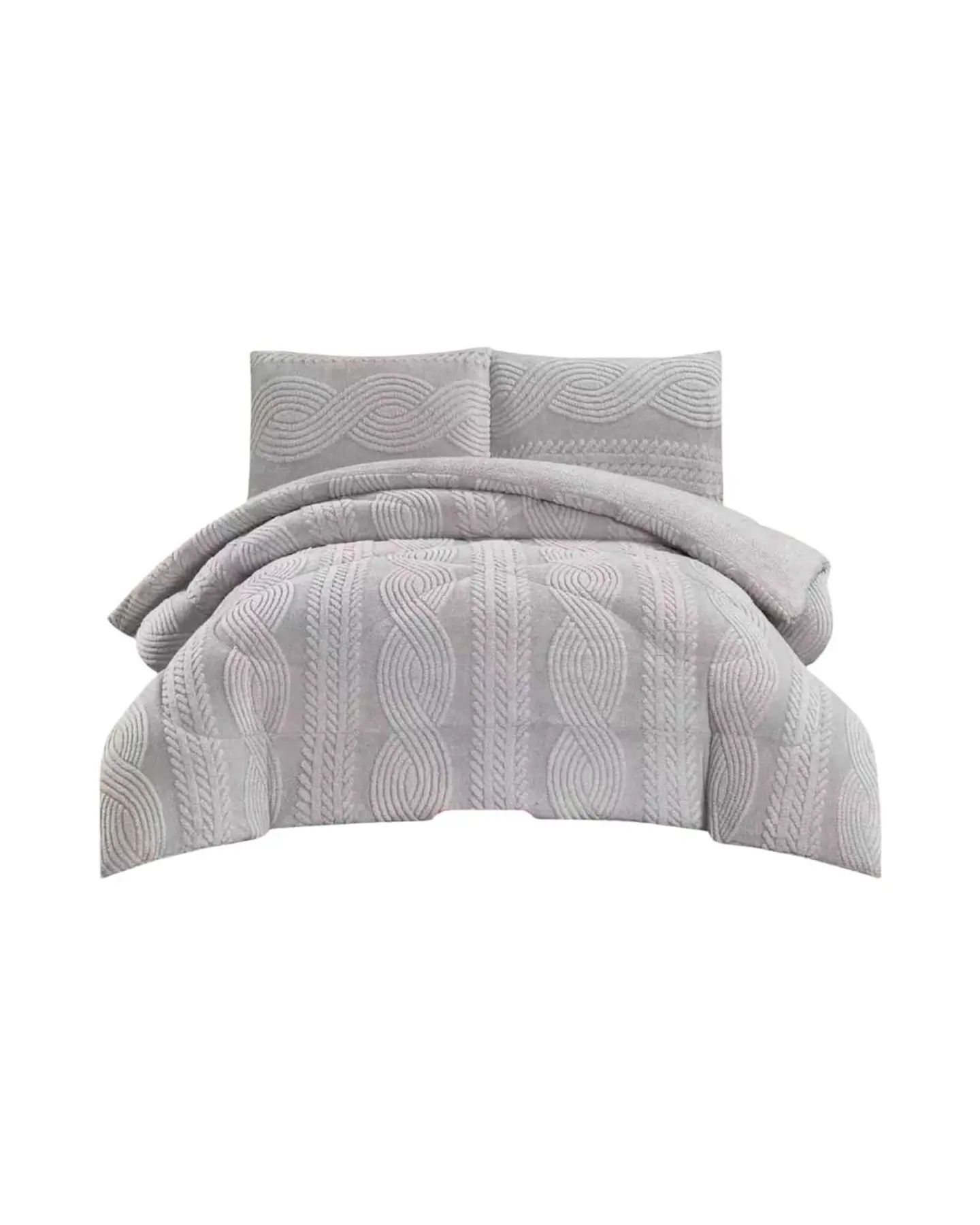 Cubrecama Trenzado Ultra Suave Invierno + Fundas 3