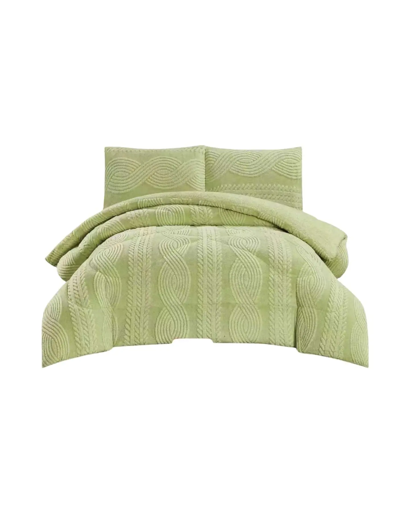 Cubrecama Trenzado Ultra Suave Invierno + Fundas 3