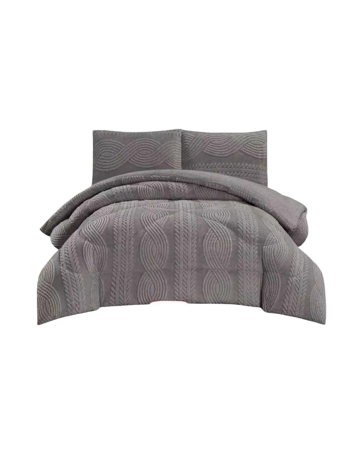 Cubrecama Trenzado Ultra Suave Invierno + Fundas 3