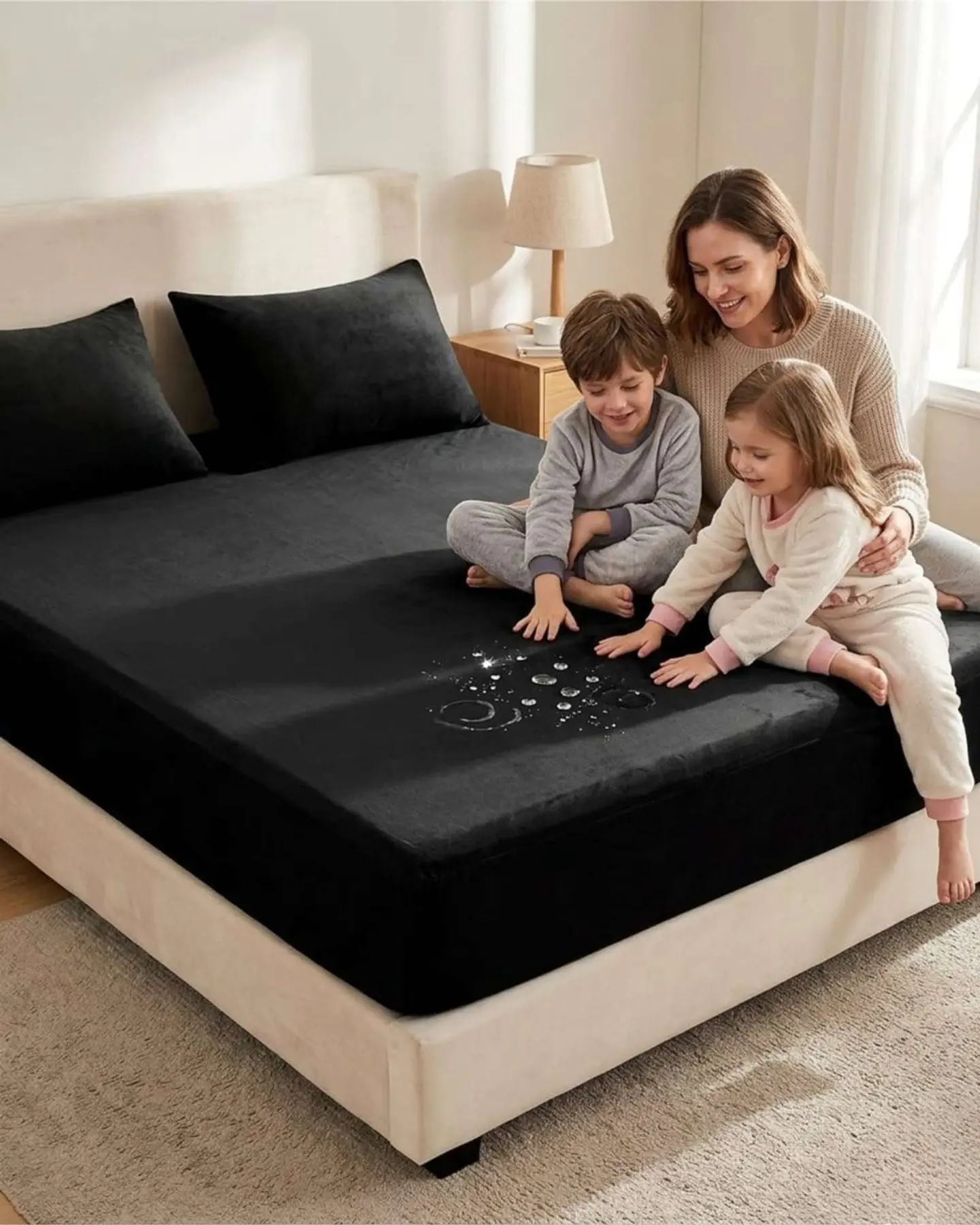 Protector de colchon Impermeable king color negro 2