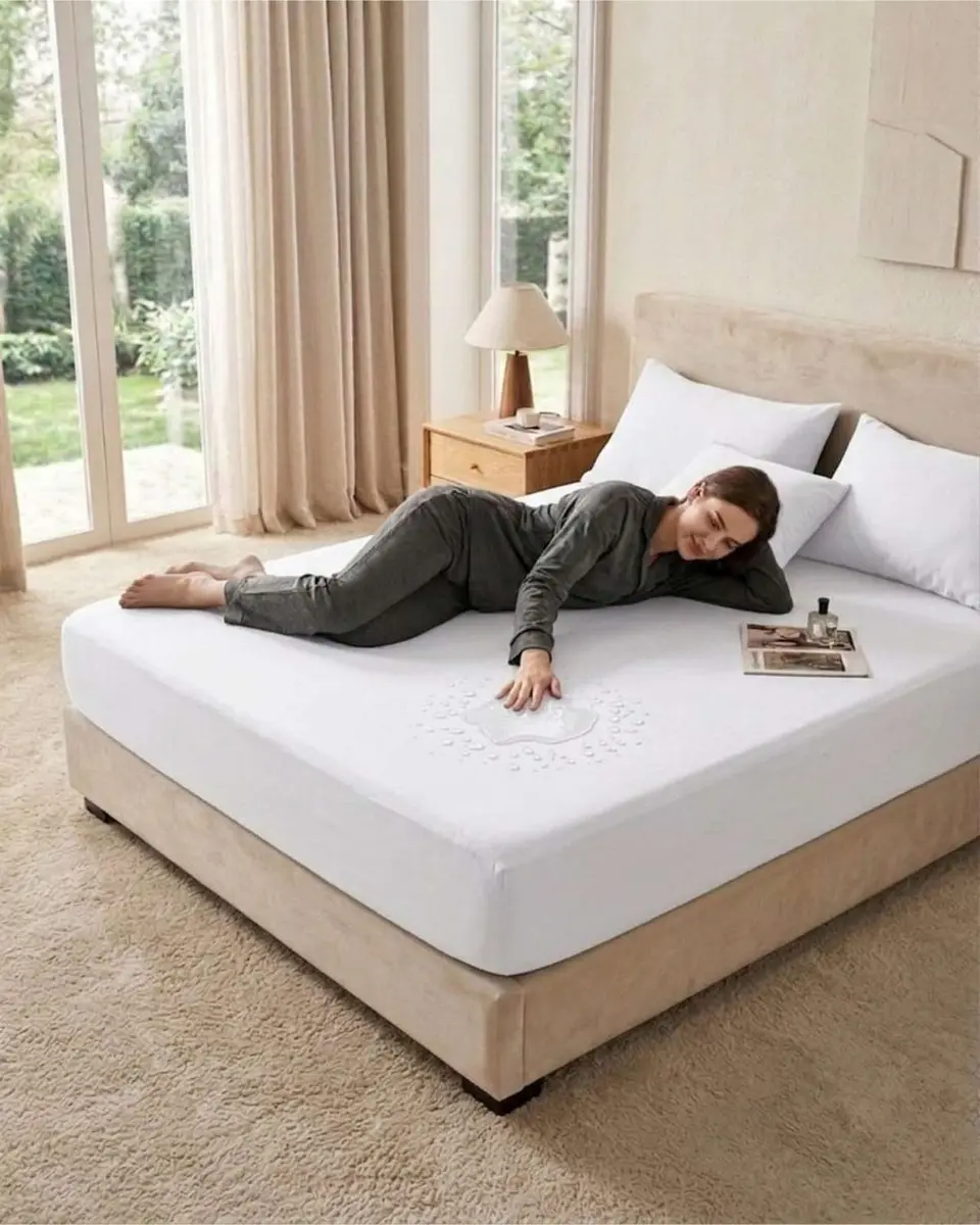 Protector de colchon Impermeable king color blanco 2