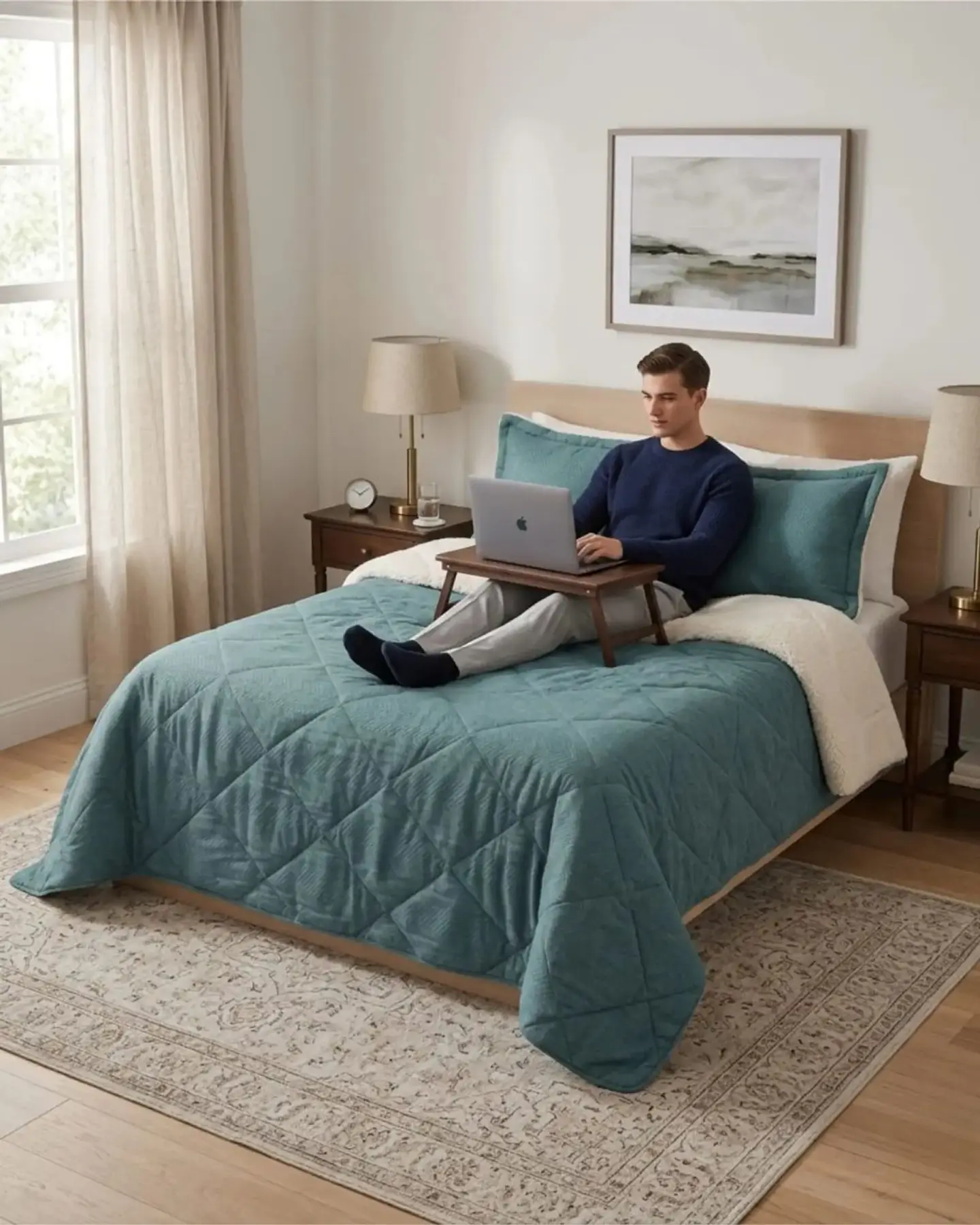 Plumon De Microfibra Embossed Sherpa 2 Plazas 4