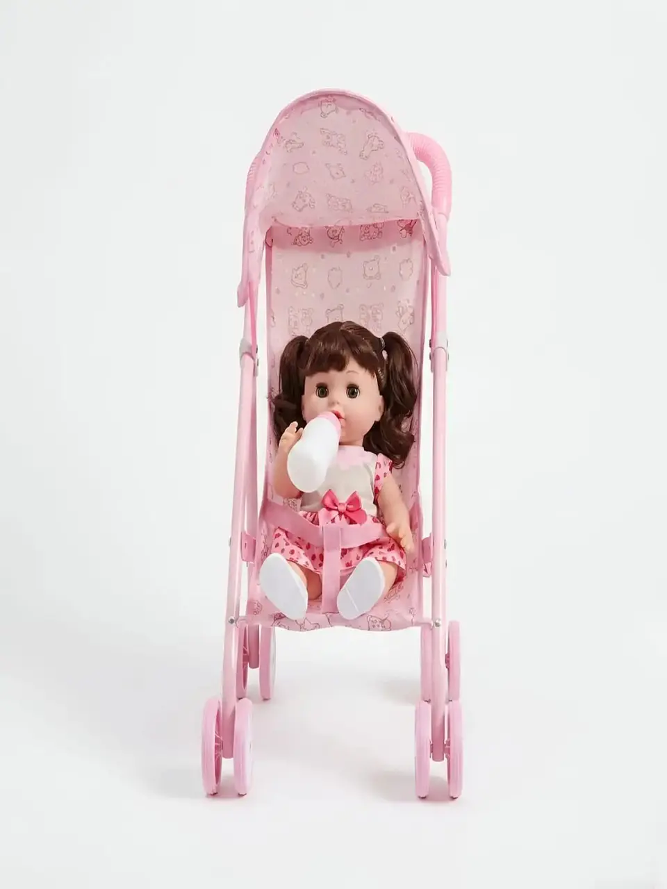 Set Muñeca Interactiva con Coche de Paseo Plegable 3