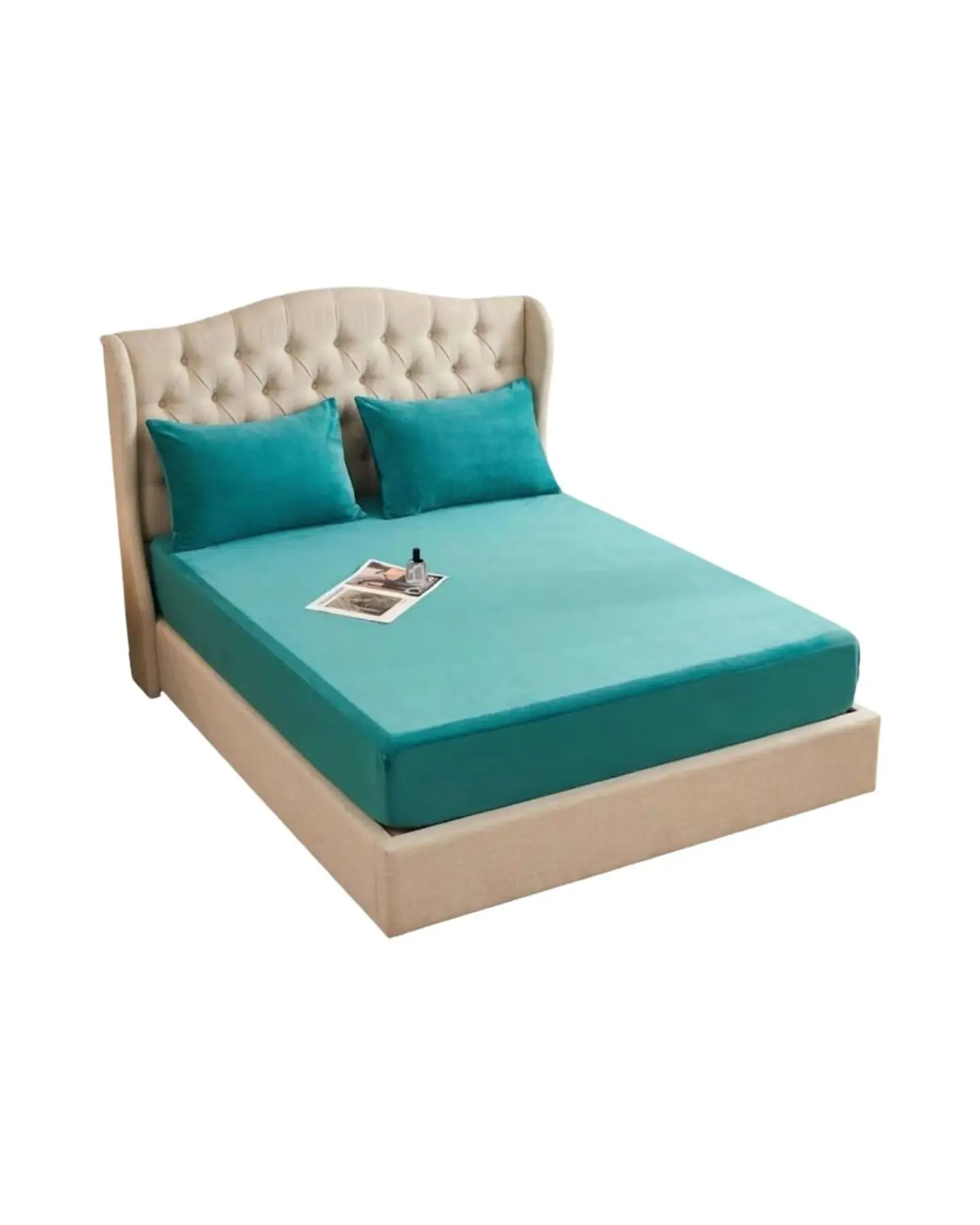 Protector de colchon Impermeable super king color turquesa 3