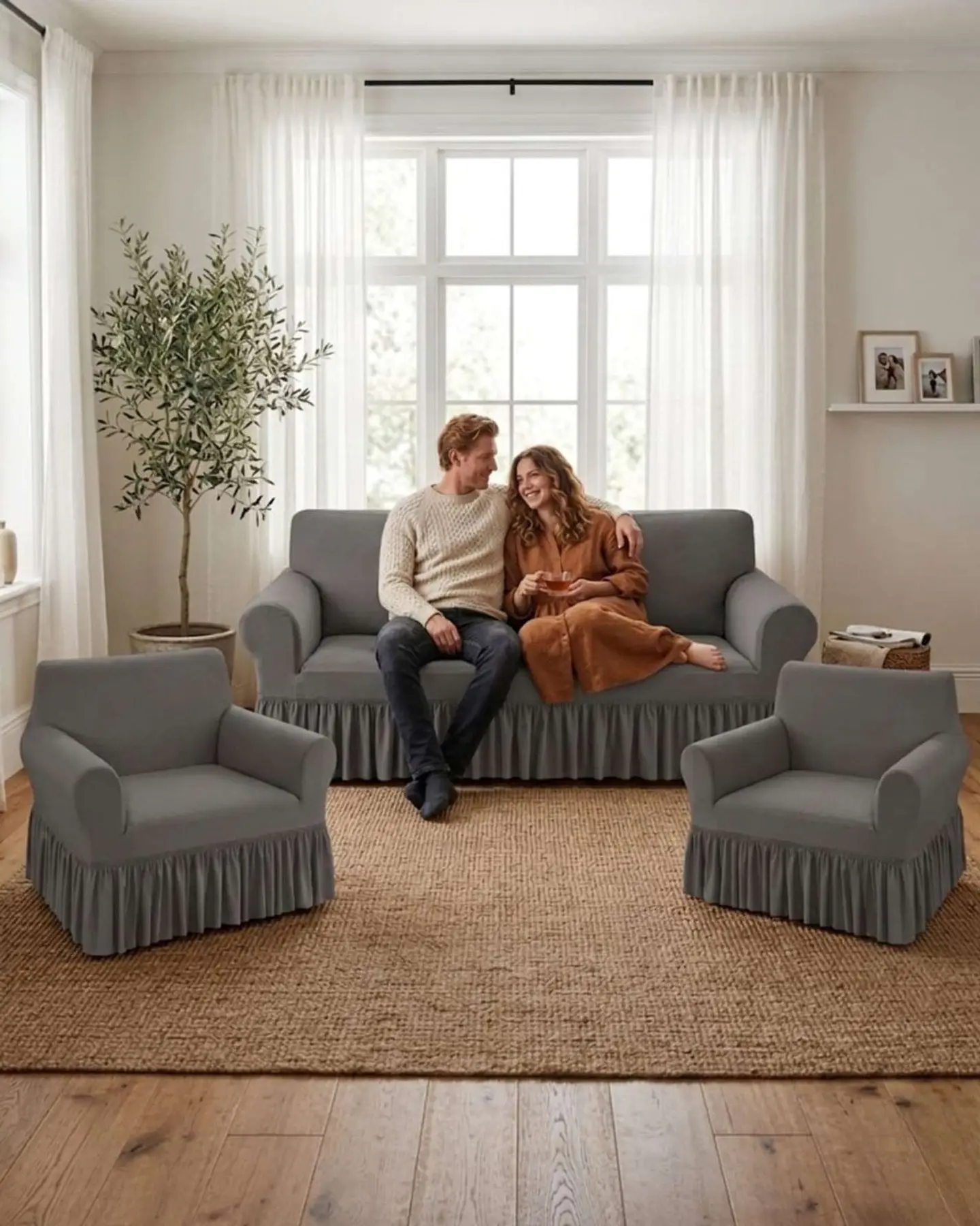 Juego de Fundas para Sillon Elasticas con Farolao 3+1+1 5