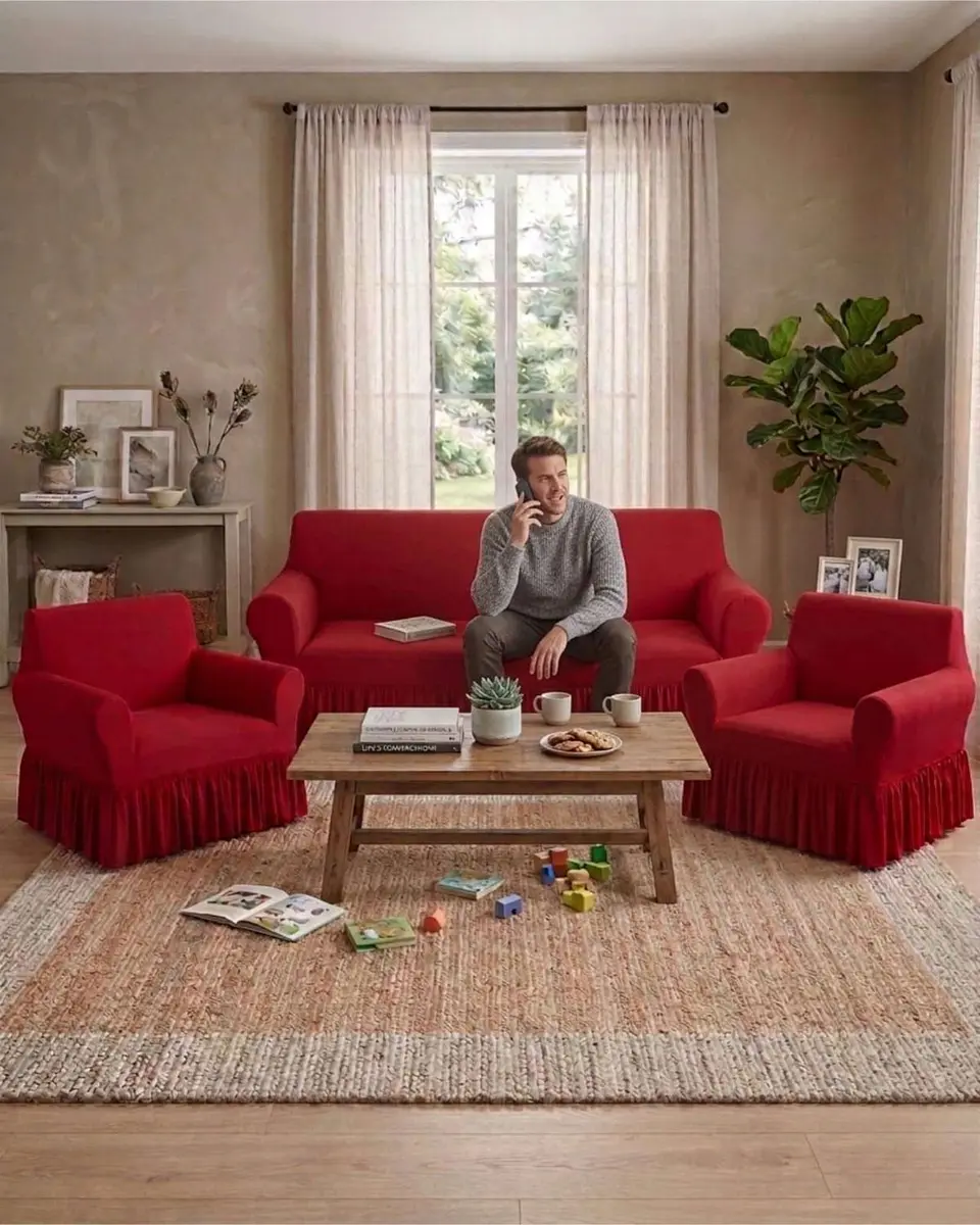 Juego de Fundas para Sillon Elasticas con Farolao 3+1+1 2