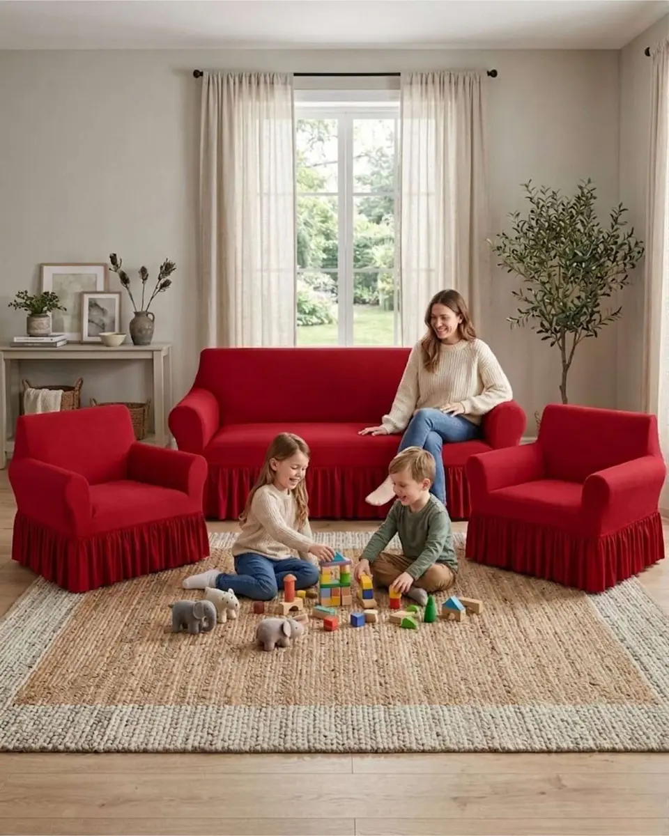 Juego de Fundas para Sillon Elasticas con Farolao 3+1+1 4