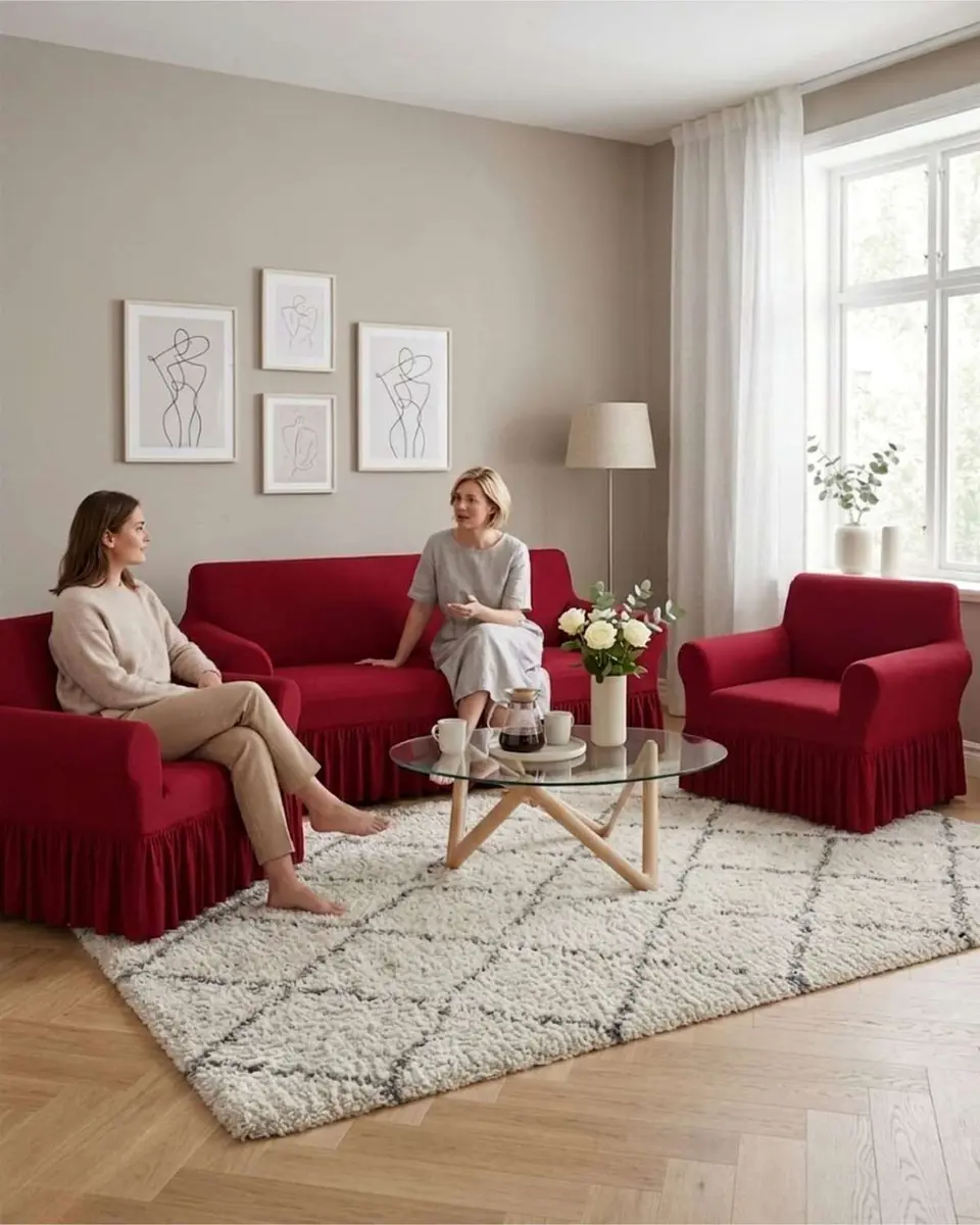Juego de Fundas para Sillon Elasticas con Farolao 3+1+1 1