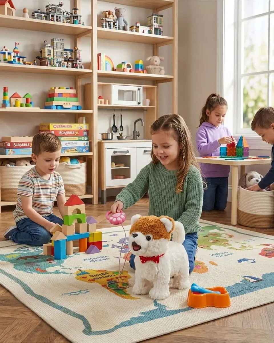 Perrito color cafe Interactivo con Correa y Accesorios  para Jugar y Cuidar 7