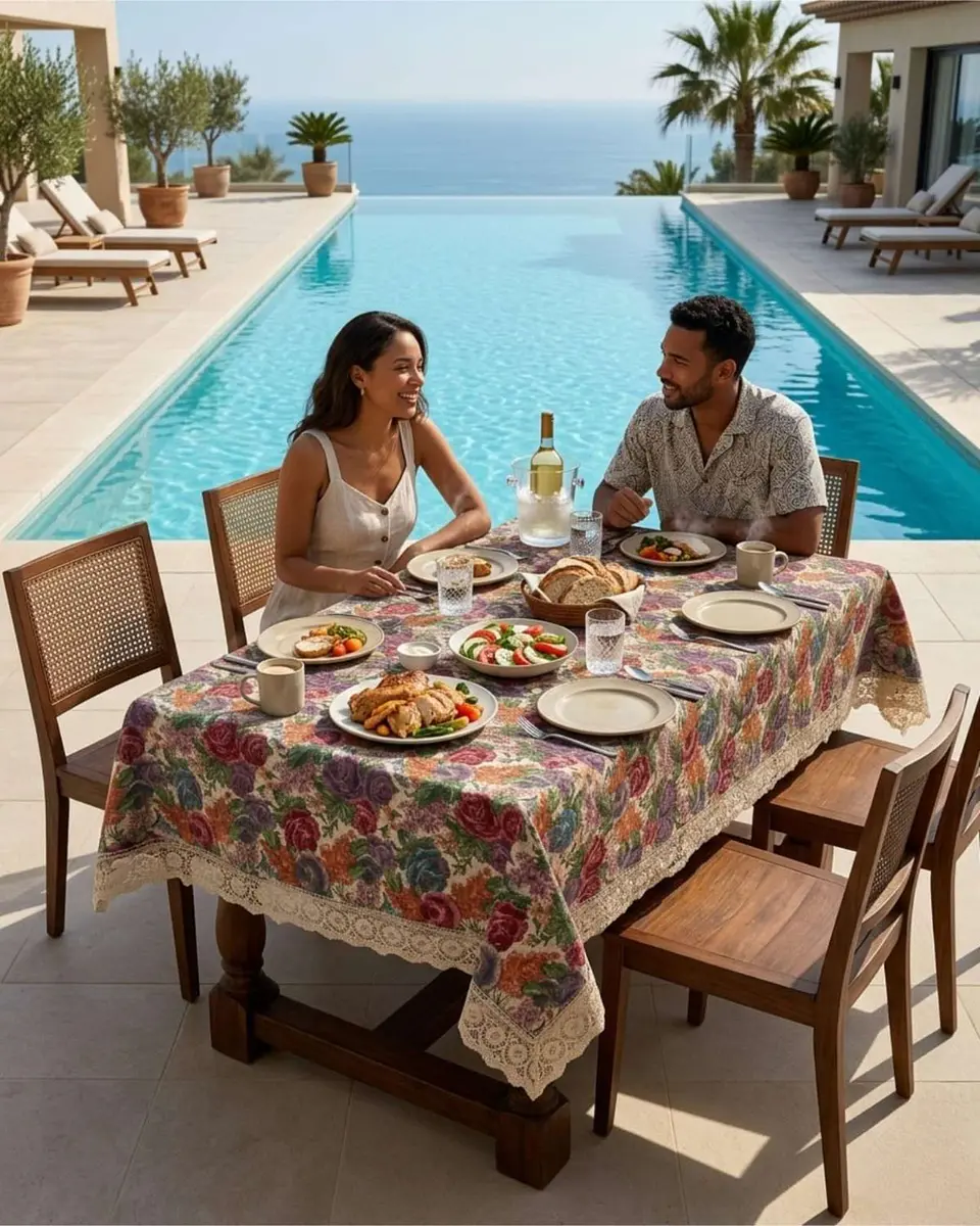 Mantel de Mesa de 140x220cm Estilo Bohemio Moderno 5