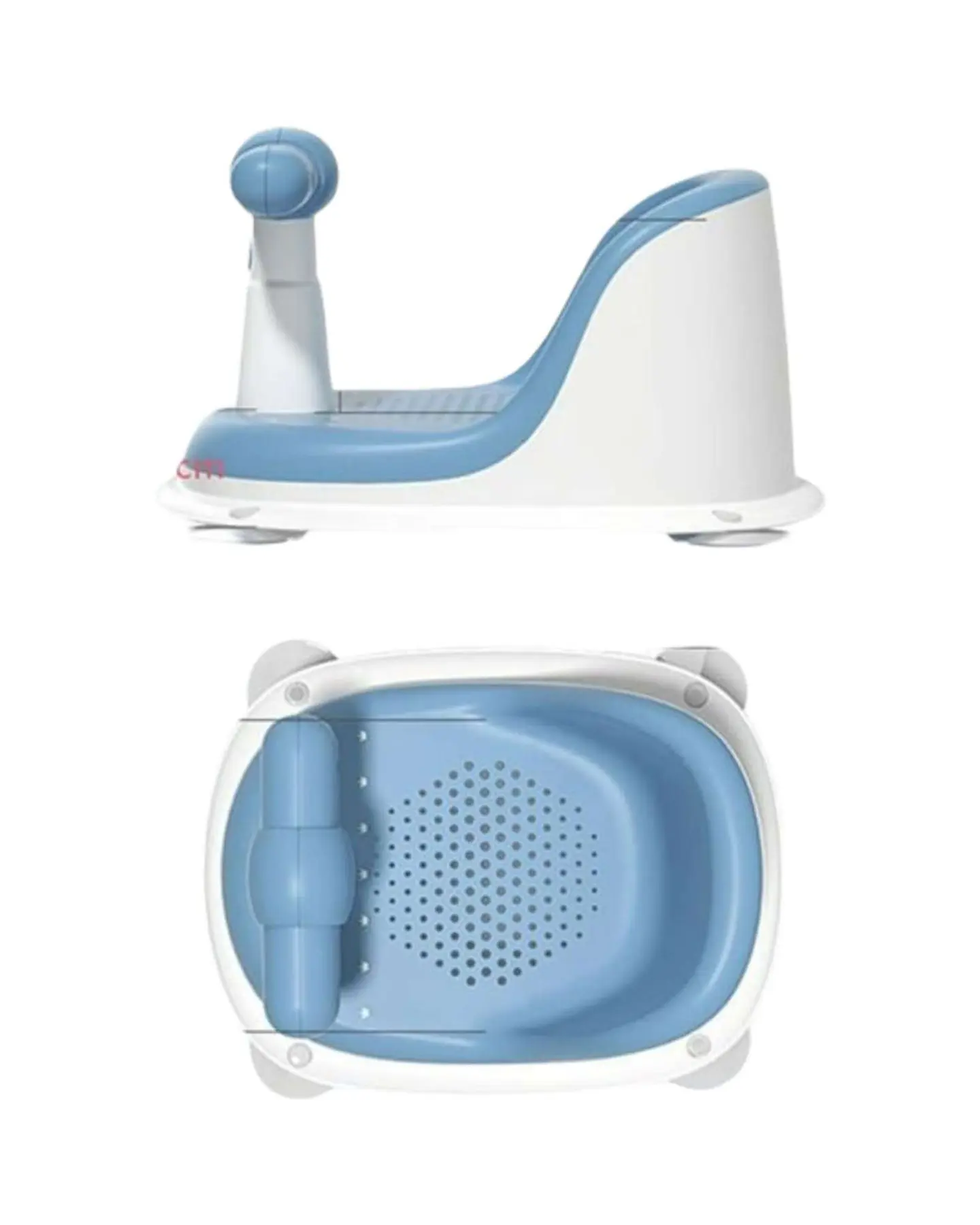 Silla De Baño Para Bebe Con Sonidos Y Manubrio Didáctico color azul 4