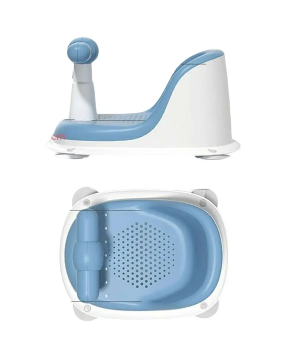 Silla De Baño Para Bebe Con Sonidos Y Manubrio Didáctico color azul 4