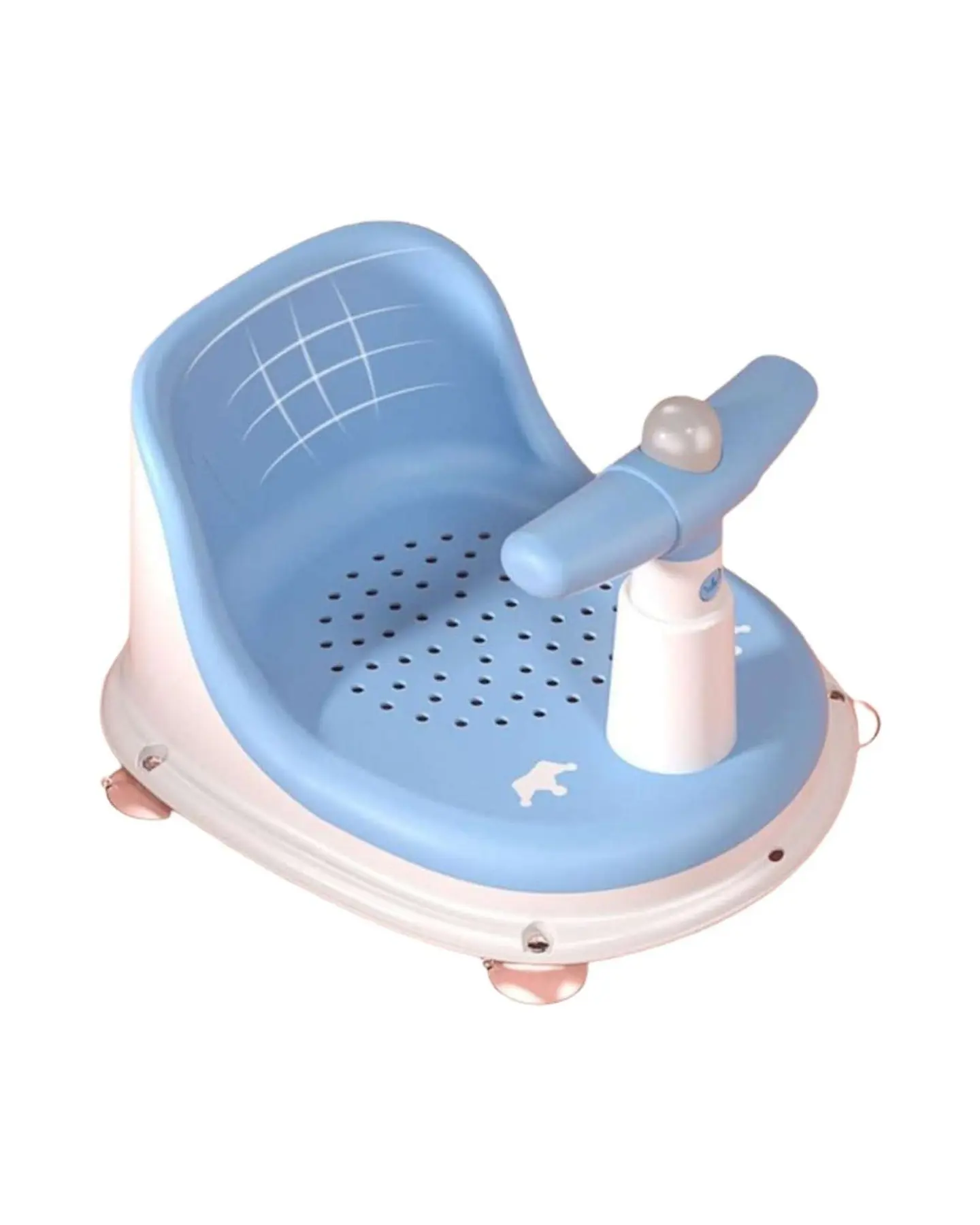 Silla De Baño Para Bebe Con Sonidos Y Manubrio Didáctico color azul 5