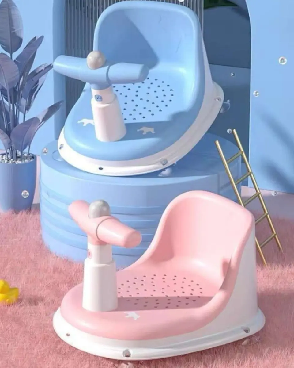 Silla De Baño Para Bebe Con Sonidos Y Manubrio Didáctico color azul 7