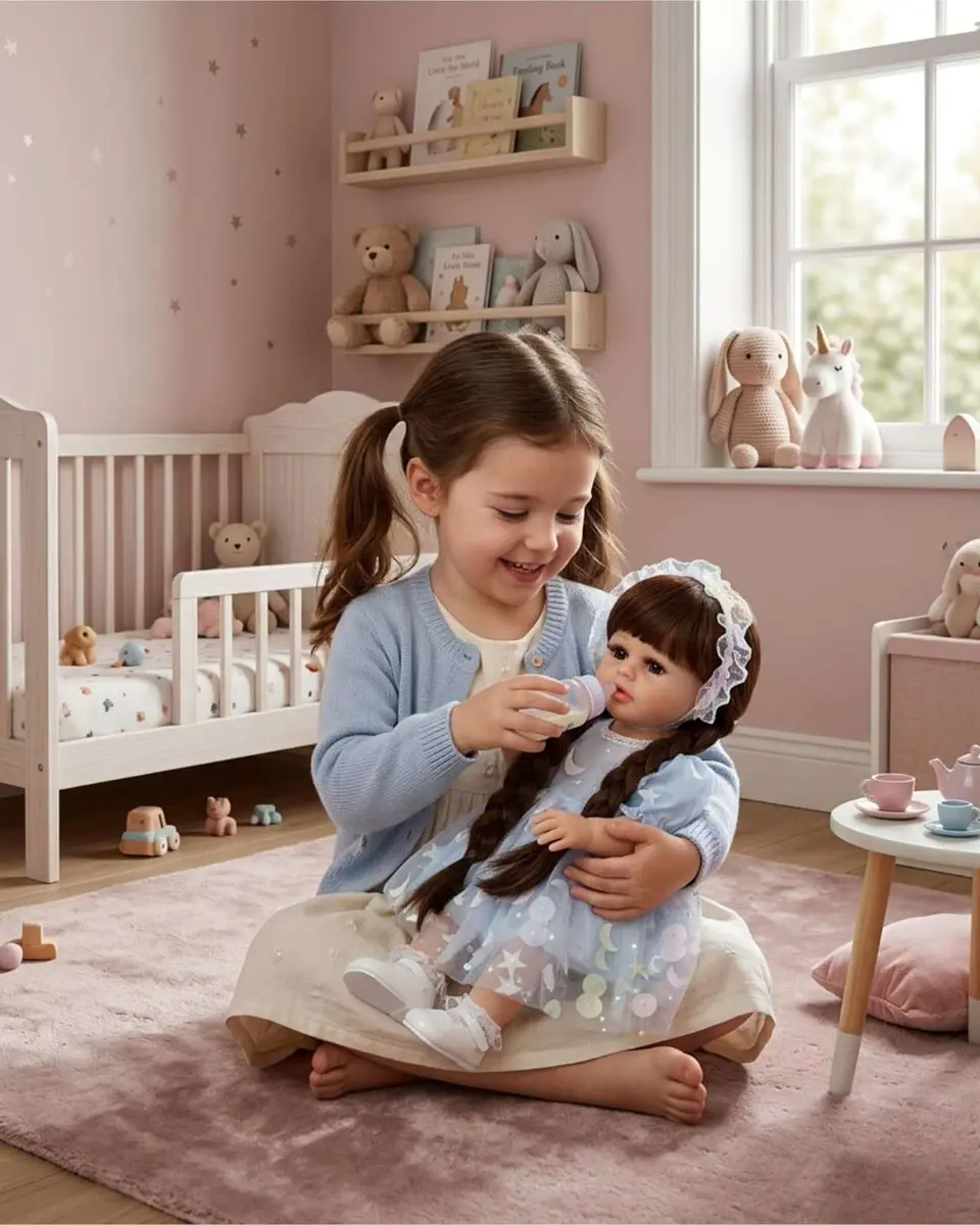 Muñeca Reborn Realista 55 cm 100% Silicona Suave + Accesorios 5