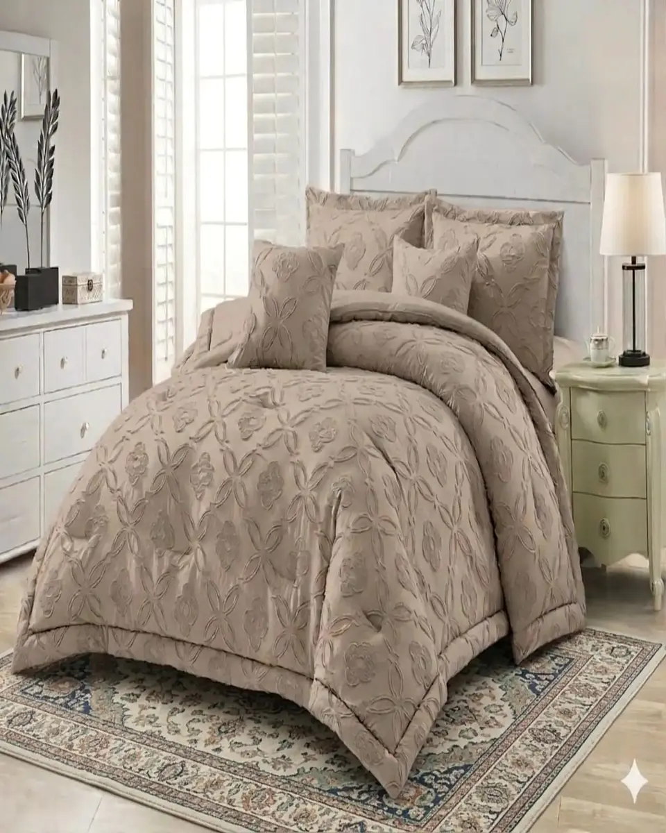 Cubrecama Quilt Nórdico Delgado Diseño Flores king 1