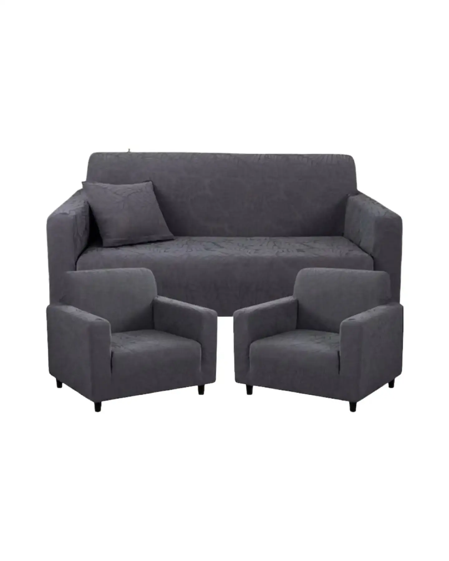 Juego de Fundas para Sillones 3+1+1 Diseño Hojas Elásticas y Lavables 6