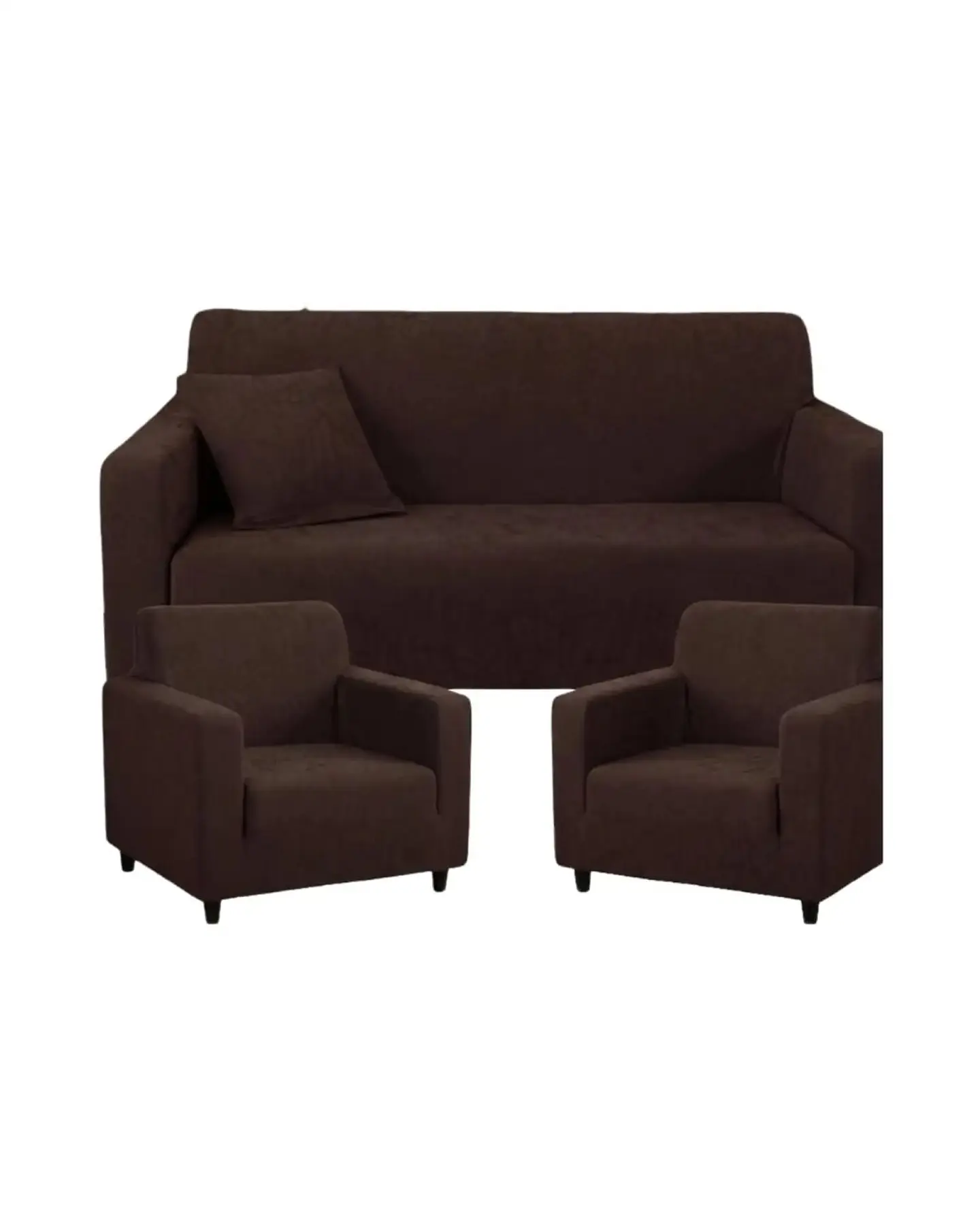 Juego de Fundas para Sillones 3+1+1 Diseño Hojas Elásticas y Lavables 6