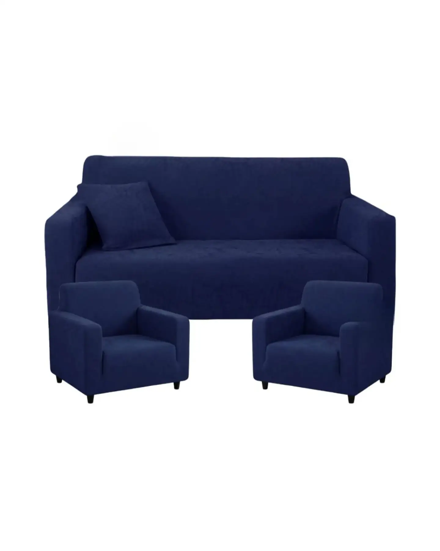 Juego de Fundas para Sillones 3+1+1 Diseño Hojas Elásticas y Lavables 5