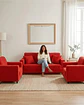 Juego de Fundas para Sillones 3+1+1 Diseño Hojas Elásticas y Lavables - Miniatura 4