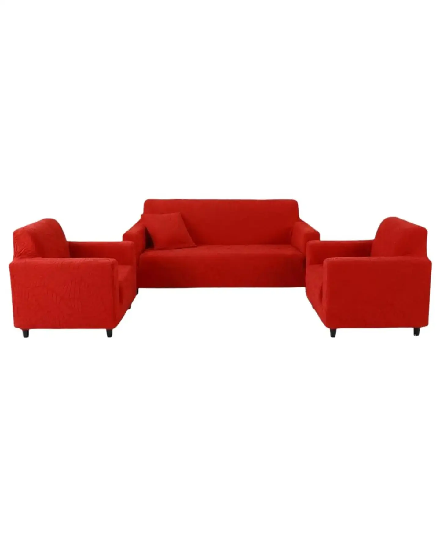Juego de Fundas para Sillones 3+1+1 Diseño Hojas Elásticas y Lavables 5