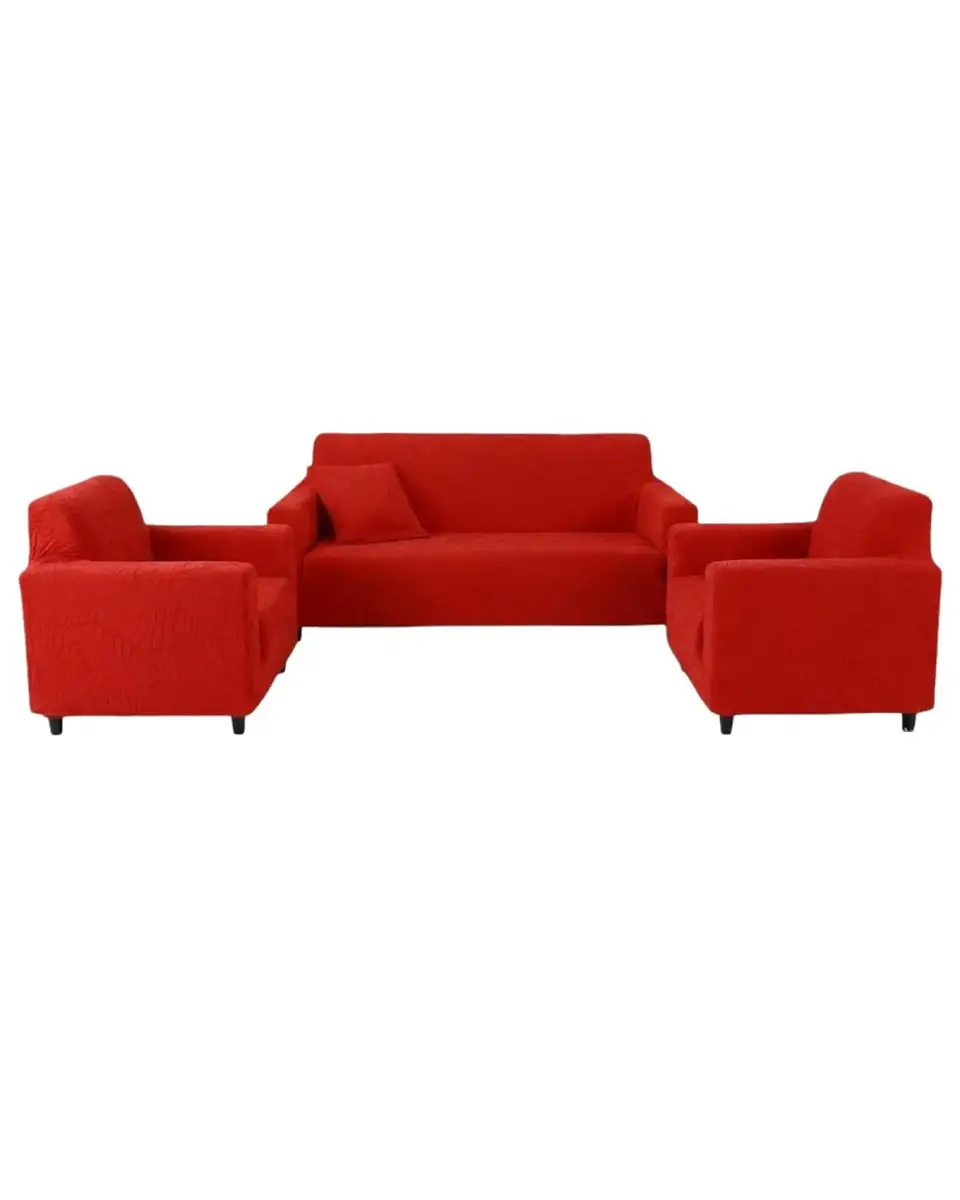 Juego de Fundas para Sillones 3+1+1 Diseño Hojas Elásticas y Lavables 5