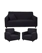 Juego de Fundas para Sillones 3+1+1 Diseño Hojas Elásticas y Lavables - Miniatura 5